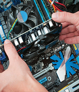 Compudoc installing a video card.